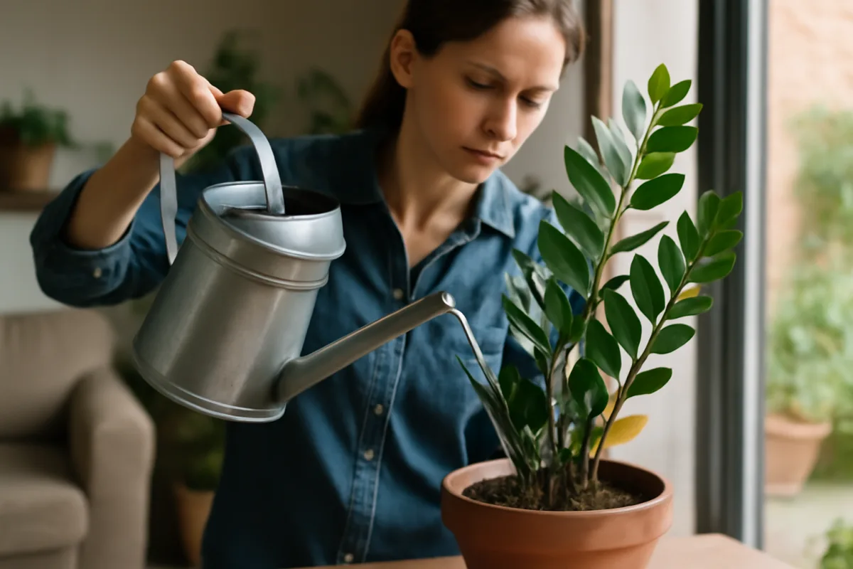 Annaffiare la zamioculcas: il momento ideale che evita marciume e foglie gialle