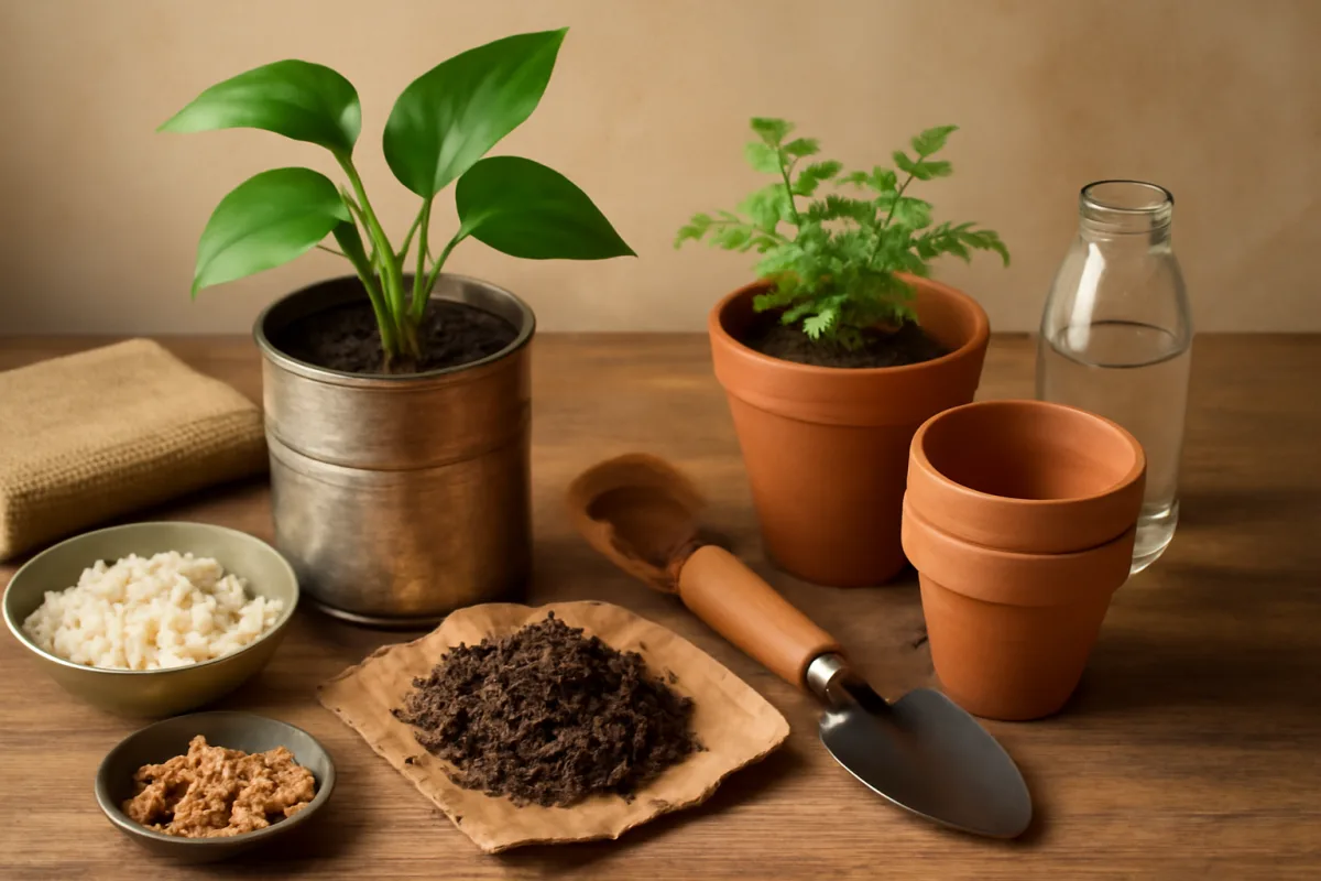 Forniture naturali per la crescita delle piante ornamentali: sfrutta materiali di recupero poco conosciuti