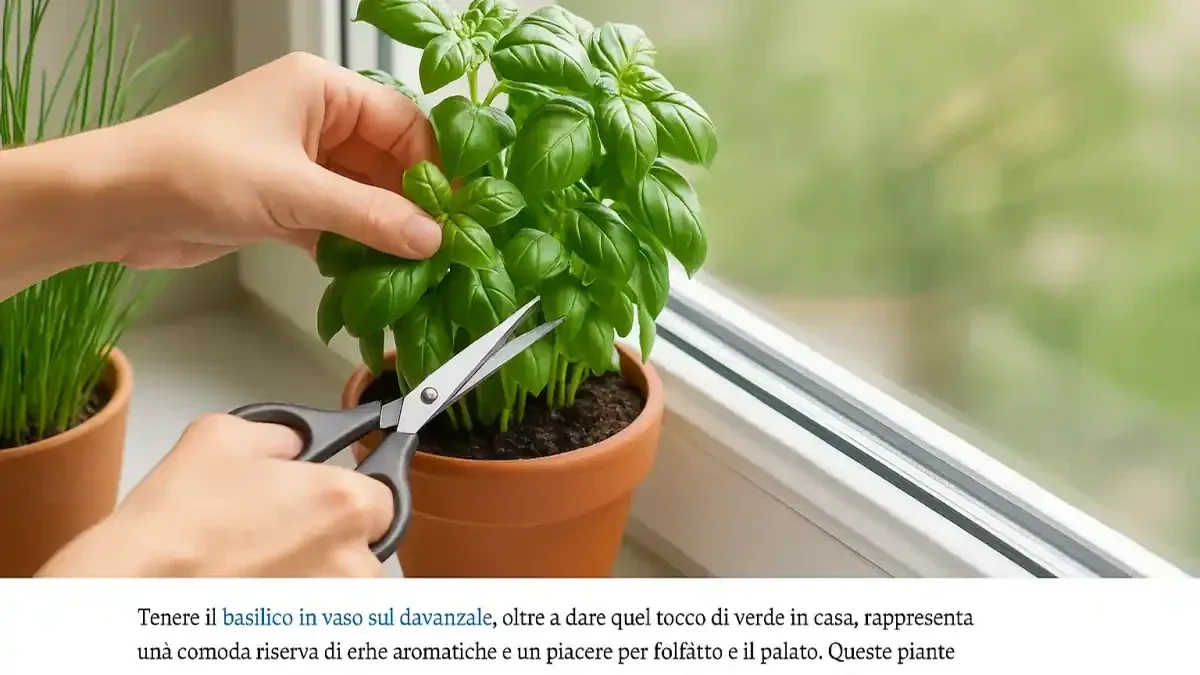 Basilico a fine stagione: come osservare luce e temperature prima di decidere se conservarlo in casa